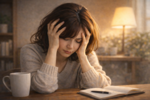 困惑した表情の女性