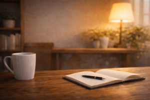 温かな夜のテーブルシーン