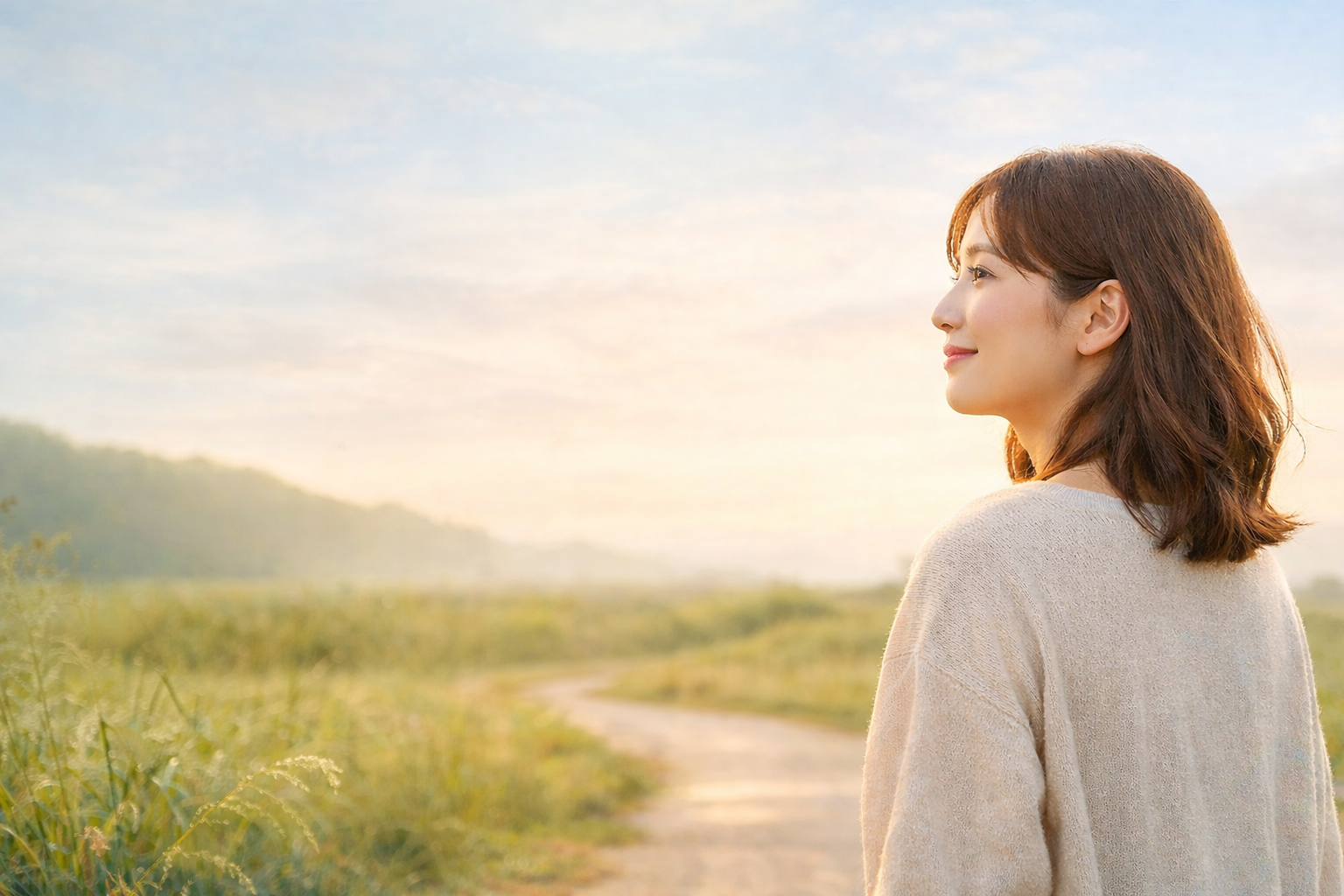 温かな光の中の静かな瞬間